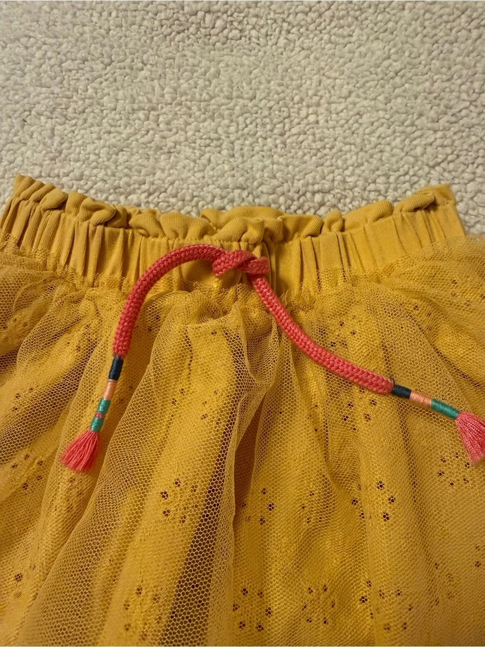 Matilda Jane Wonderment After School Yellow Eyelet Lace Tulle Ruffle Tutu Skirt